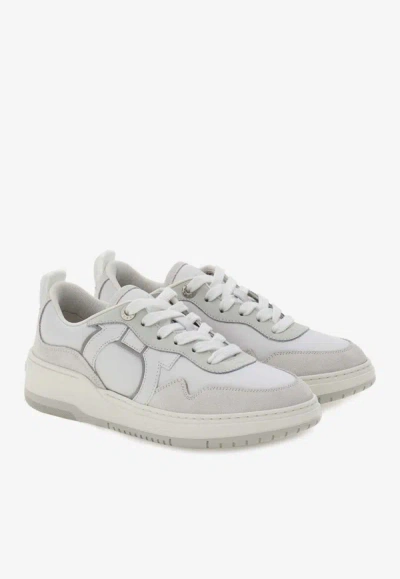 Ferragamo Women Gancini Leather Sneakers In White