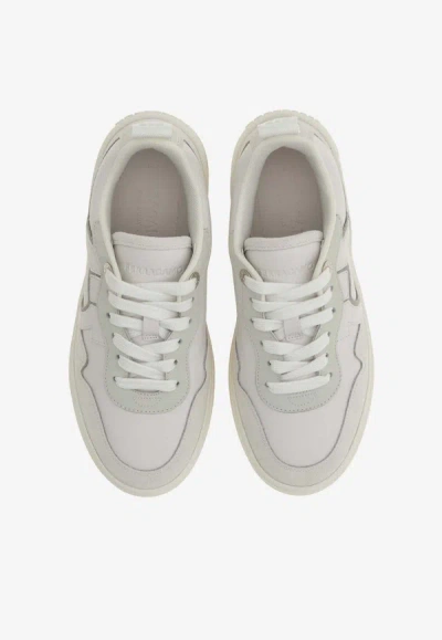 Shop Ferragamo Dania Gancini Low-top Sneakers In White