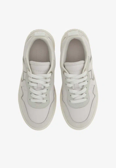 Ferragamo Women Gancini Leather Sneakers In White