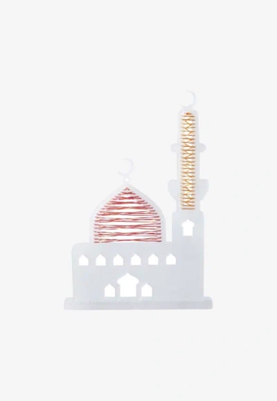 Stitch Decorative Acrylic Dome Stand In White