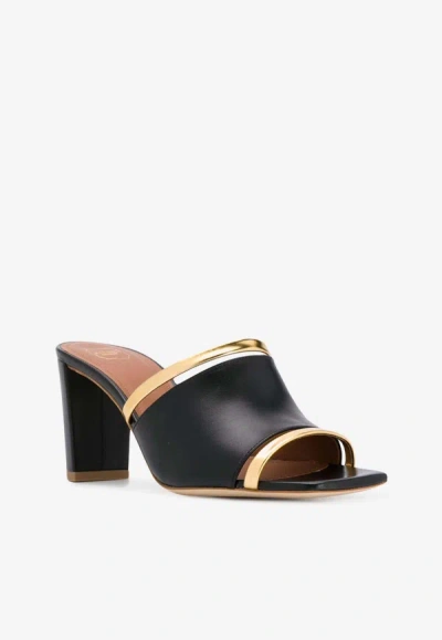 Malone Souliers Demi 70 Cut-out Leather Mules In Black