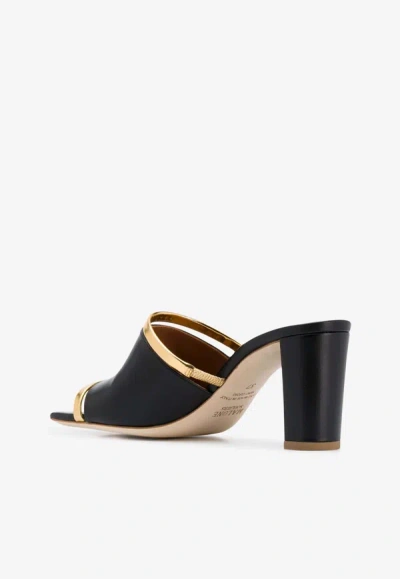Malone Souliers Demi 70 Cut-out Leather Mules In Black