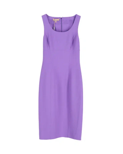 Shop Michael Kors Sleeveless Shift Dress In Purple Wool