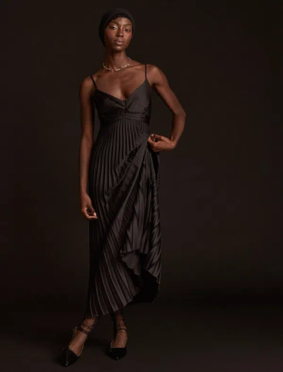 Shop Lucky Brand Women's Pleated Midi Dress In Black