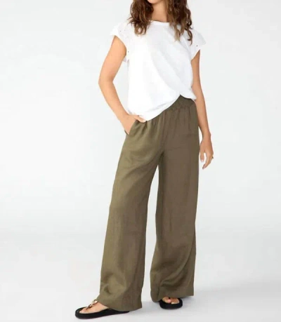 Shop Sanctuary Smocked Wide Leg Semi High Rise Pant In Mossy Green In Multi