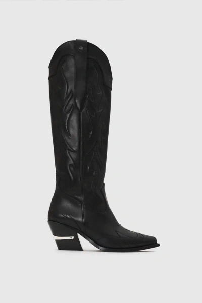 Shop Anine Bing Tall Tania Boot In Black Western In Multi