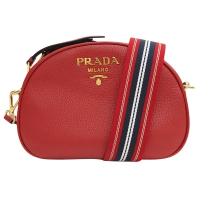 Shop Prada Saffiano Leather Shoulder Bag () In Red