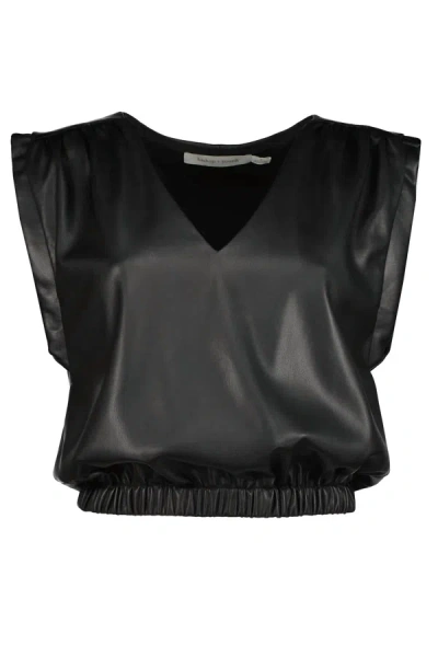 Shop Bishop + Young Simone Vegan Leather Top In Black