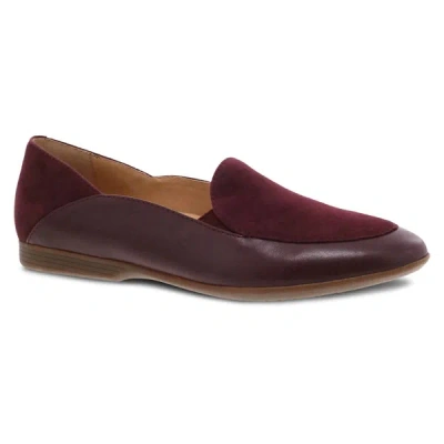 Dansko Women's Lace Leather Moc Loafer In Glazed Wine In Multi