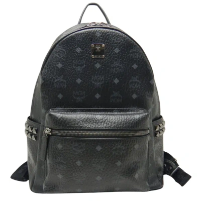 Shop Mcm Stark Visetos Leather Backpack Bag () In Black