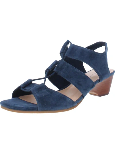 Shop Bella Vita Suzette Womens Suede Open Toe Wedge Sandals In Blue