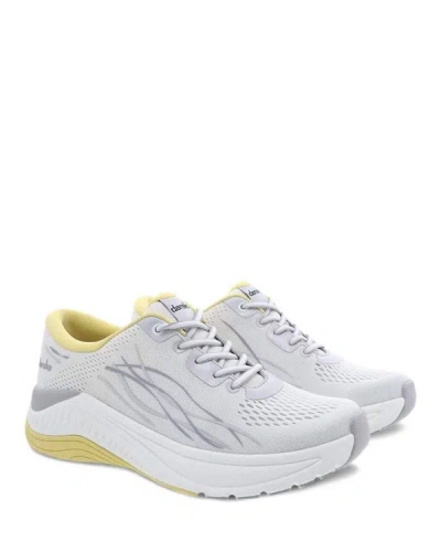 Shop Dansko Women's Pace Mesh Walking Shoe In White/yellow In Multi