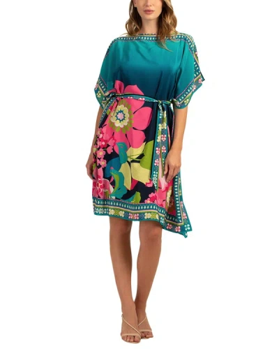 Shop Trina Turk Belted Silk Theordora Mini Dress In Multi