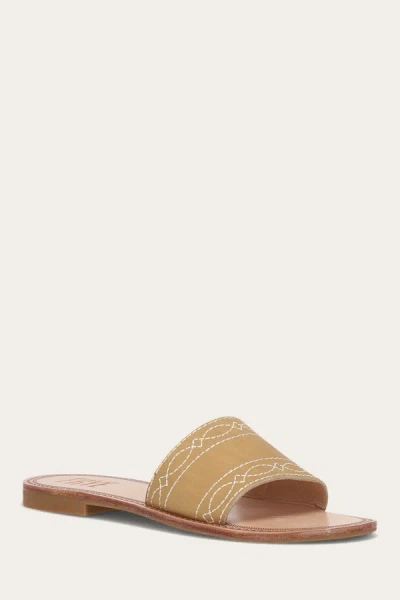 Shop The Frye Company Frye Ava Woodstock Slide Sandals In Banana