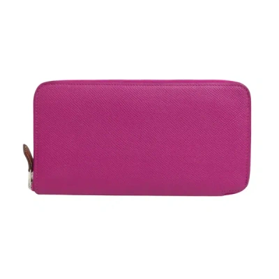 Shop Hermes Silk'in Leather Wallet () In Purple