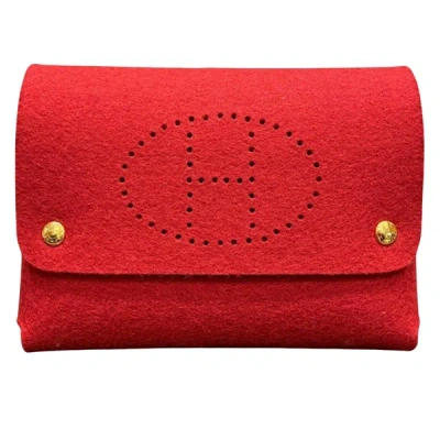 Shop Hermes Evelyne Synthetic Clutch Bag () In Red