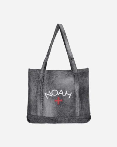 Shop Noah Denim Core Logo Tote Bag Acid Wash In Blue
