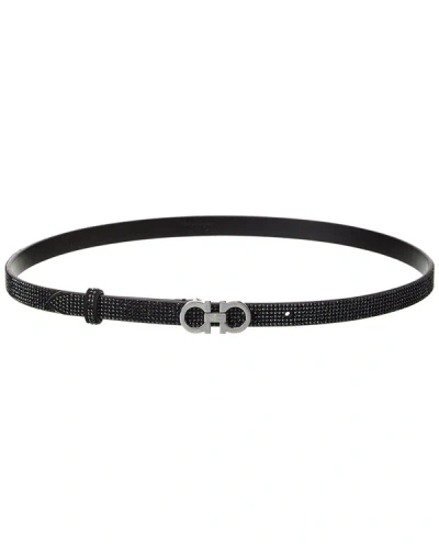 Shop Ferragamo Gancini Reversible & Adjustable Leather Belt In Black
