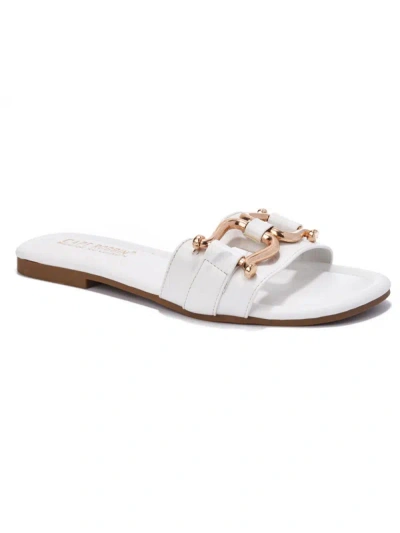 Shop Cape Robbin Alani Womens Open Toe Flats Flatform Sandals In White