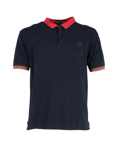 Shop Comme Des Garçons Comme Des Garcons X Fred Perry Polo Shirt In Navy Blue Cotton
