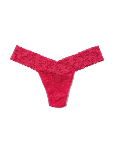 Shop Hanky Panky Signature Lace Low Rise Thong In Red