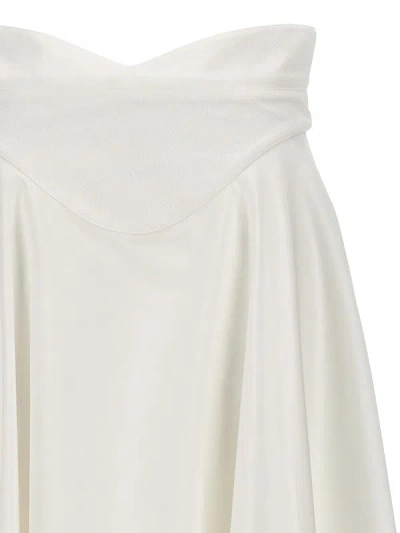 Shop Alexander Mcqueen Corset Midi Skirt In White