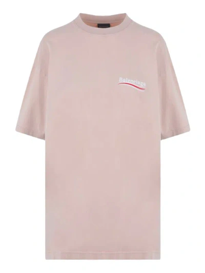 Shop Balenciaga T-shirt Logo Clothing In Pink & Purple