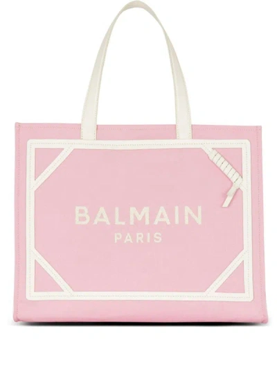 Shop Balmain Medium B-army Tote Bag In Pink & Purple