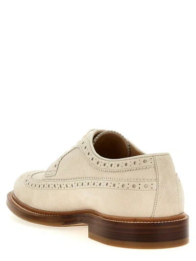 Shop Brunello Cucinelli Dovetail Lace-up Shoes In White