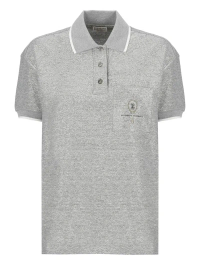 Shop Brunello Cucinelli T-shirts And Polos Silver