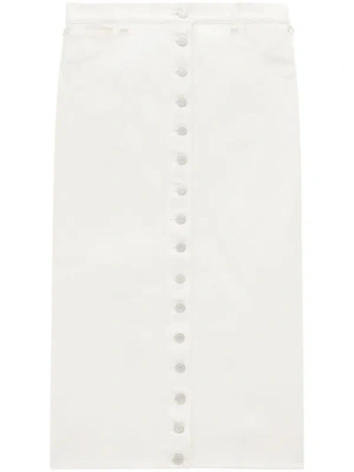 Shop Courrèges Denim Skirt With Buttons Clothing In White