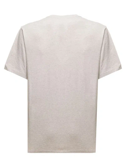 Shop Kenzo Crest Melange Gray Cotton T-shirt With  Men's Logo Patch In Grey