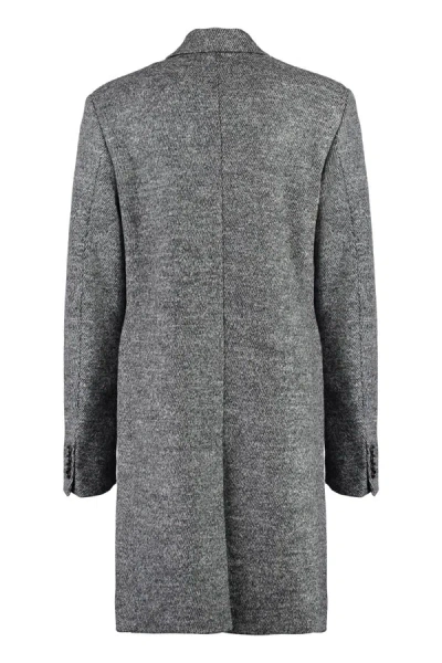 Shop Dolce & Gabbana Single-breasted Wool Coat In Grey