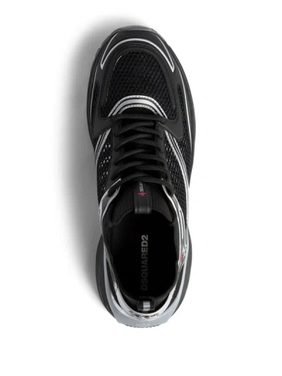 Shop Dsquared2 'dash' Sneakers In Nero E Argento
