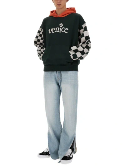 Shop Erl "venice" Sweatshirt In Black