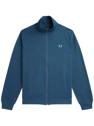 Shop Fred Perry Fp Track Jacket Clothing In Blue