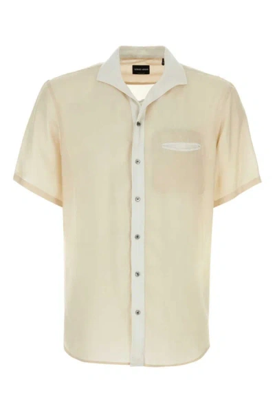 Shop Giorgio Armani Shirts In Beige O Tan