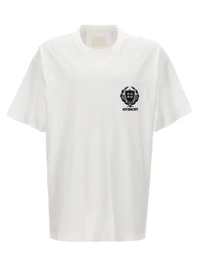 Shop Givenchy Logo Embroidery T-shirt In White