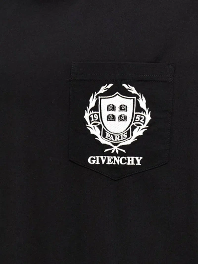 Shop Givenchy Logo Embroidery T-shirt In Black