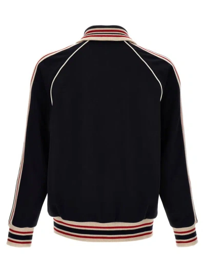 Shop Golden Goose 'zipped Track Raglan' Sweatshirt In Multicolor