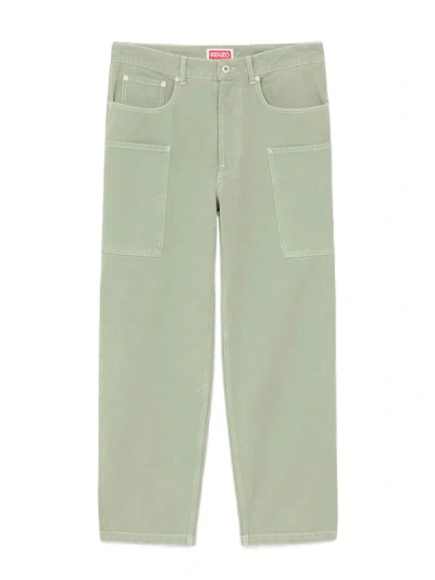 Shop Kenzo Denim Cargo Pants Clothing In Green
