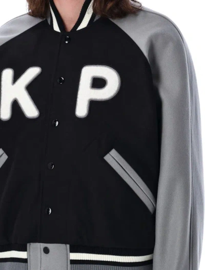 Shop Kenzo Wool Varsity Jacket In Black