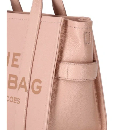 Shop Marc Jacobs The Leather Medium Tote Rose Handbag In Pink