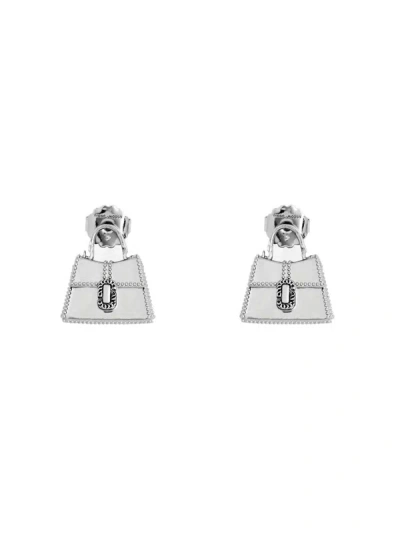 Shop Marc Jacobs Earrings "st. Marc" In Silver