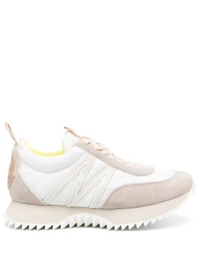 Shop Moncler 'pacey' Sneakers In Beige