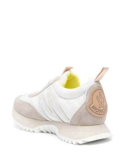 Shop Moncler 'pacey' Sneakers In Beige