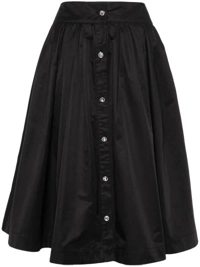 Shop Moschino Flared Midi Skirt In Black