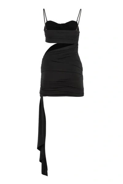 Shop Off-white Crepe Dress In Black