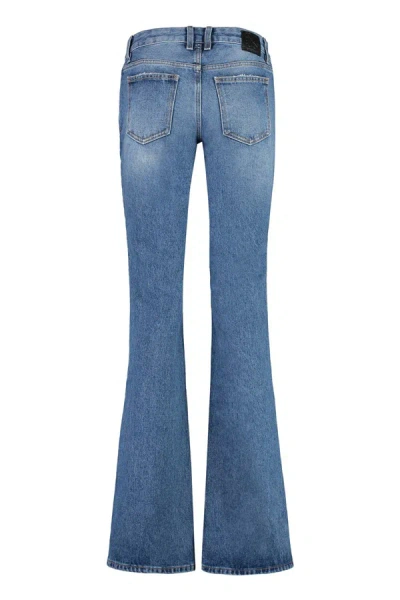 Off-white Flared Cropped Denim Jeans In Denim