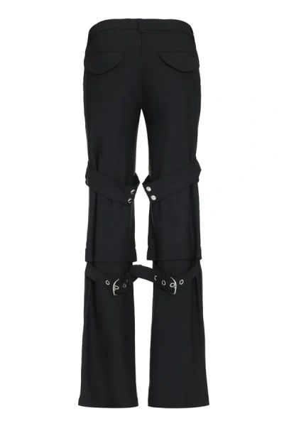 Shop Off-white Wool Blend Cargo Trousers In Black